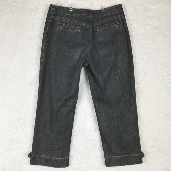 Cabi Womens Jeans Capri Wide Leg Blue Denim Dark Wash Low Rise 2 - Picture 2 of 13